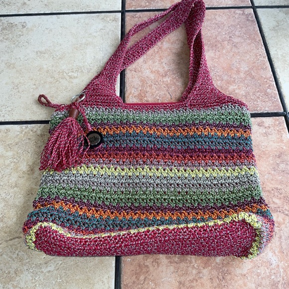 The Sak Handbags - The Sak Knit multicolored LG slouchy purse Shoulder bag Red, Blue, Orange Green